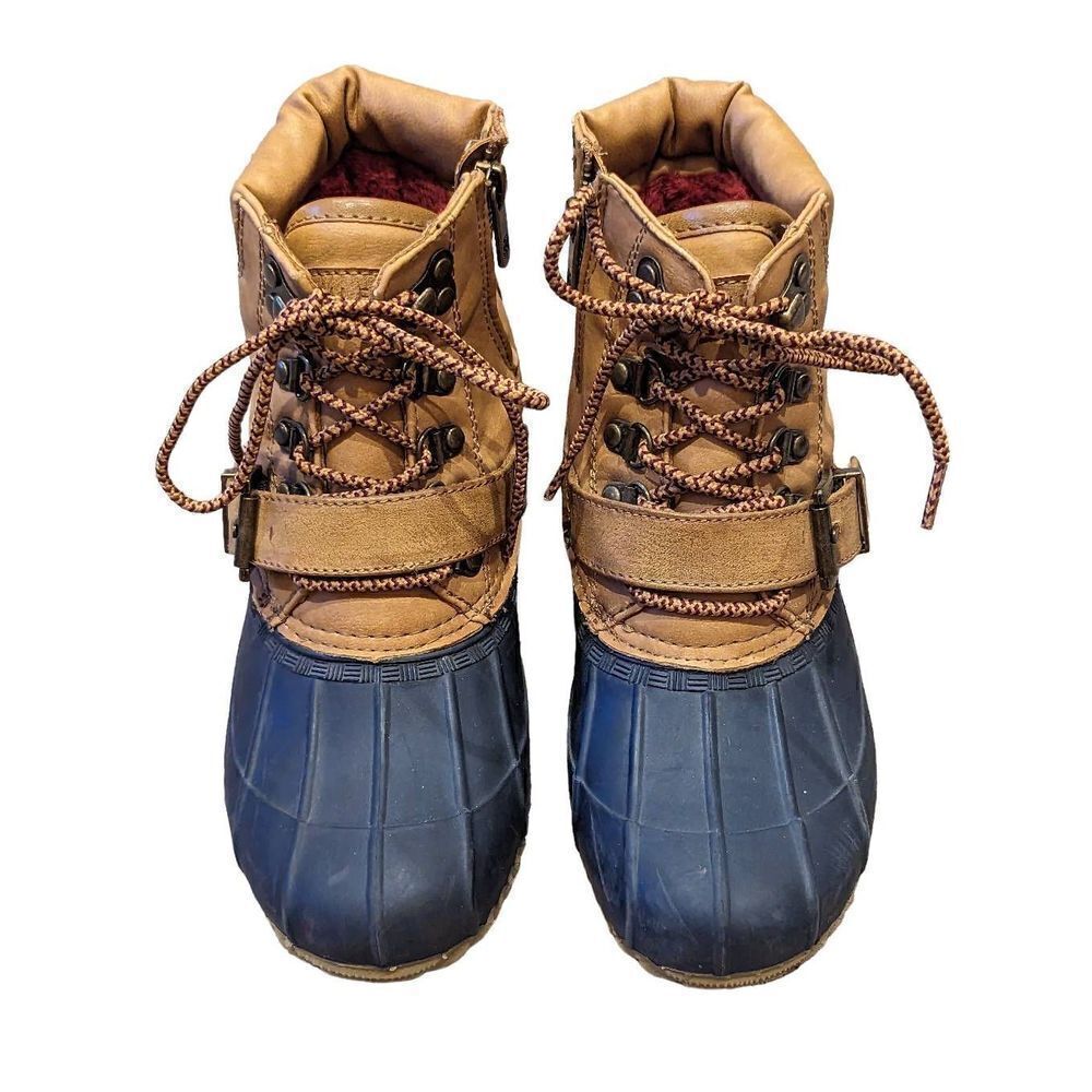 Tommy Hilfiger Women's Tan Plush Lined Duck Boots Size 6